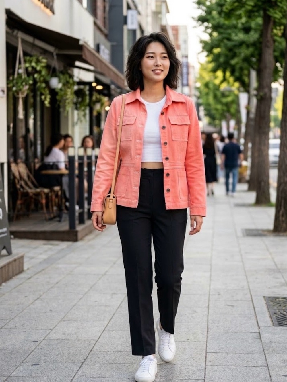 Crazy Horse Coral Pink Utility Jacket for Women